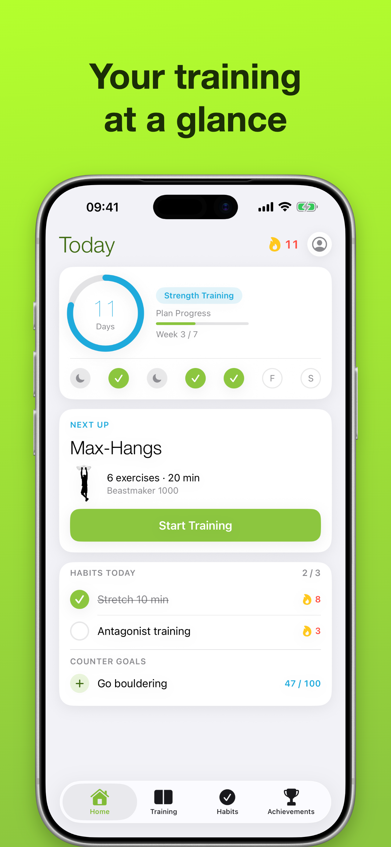 Boulder Trainer app screenshot