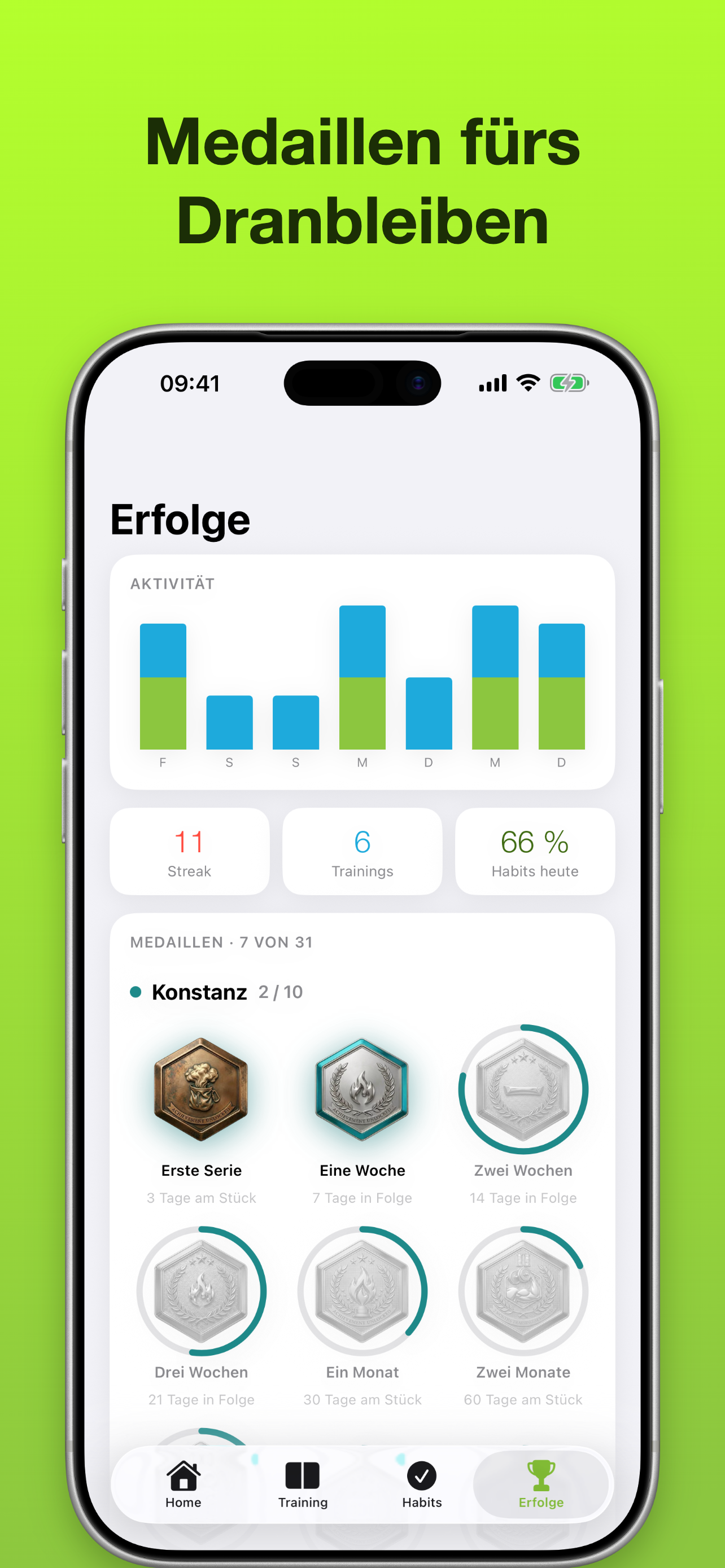Screenshot der Boulder-Trainer-App